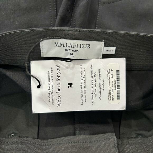 NWT MM Lafleur Sammataro Jean Pants Ankle Stretch Black Size 0 - SMS1BLK - Picture 3 of 6